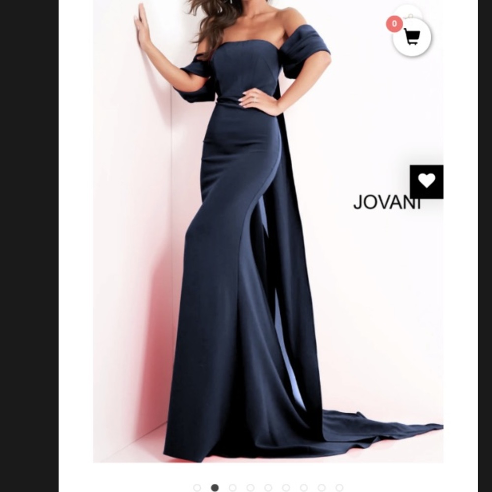 GORGEOUS Jovani cape gown in NAVY - never worn!!!
